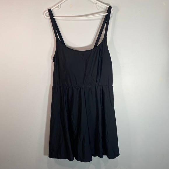 torrid Other - Torrid Swim Dress Black Lined Plus Size Swimsuit Criss‎ Cross Back Size 4